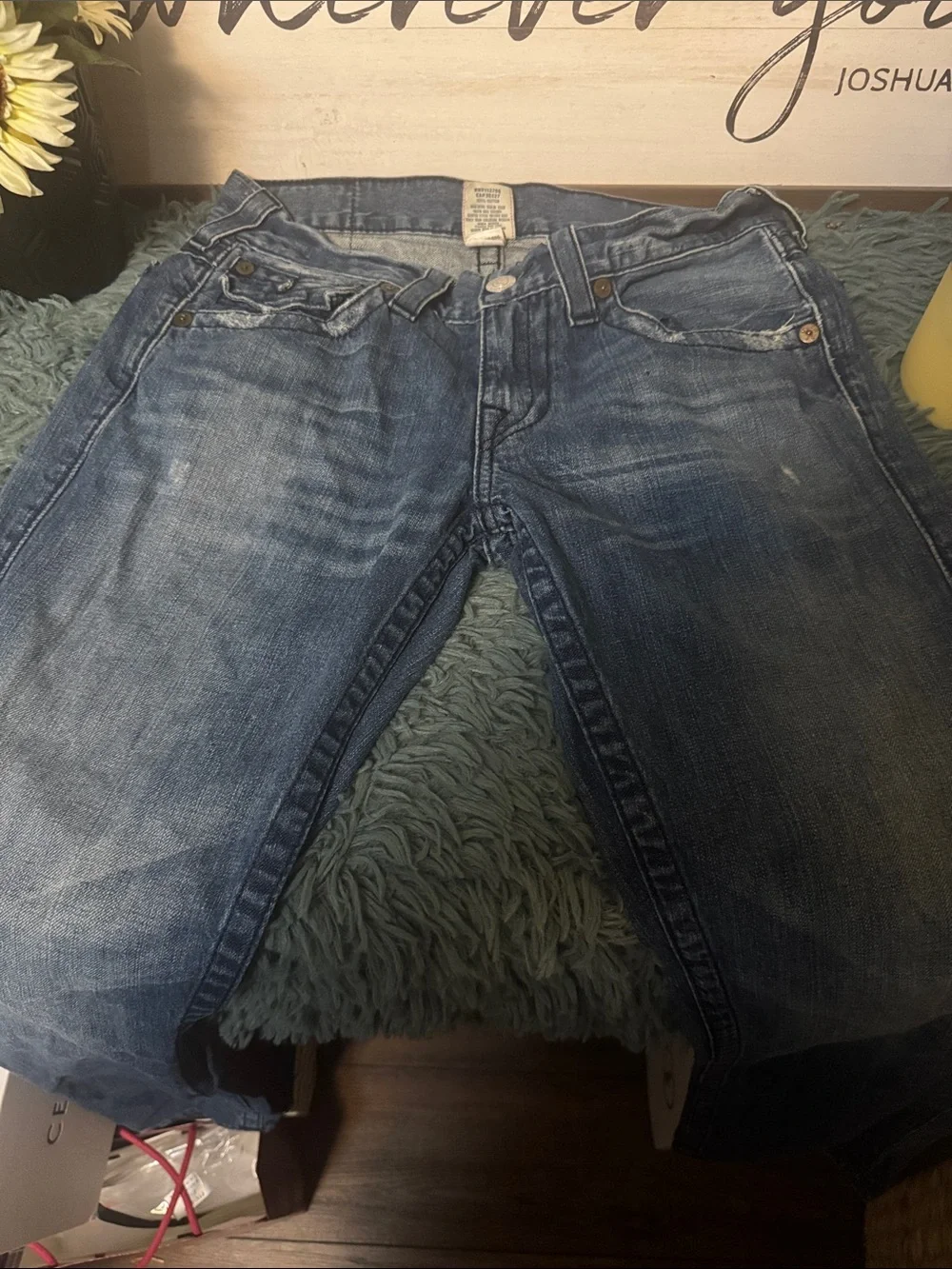 True Religion Distressed Light Blue Men's Jeans